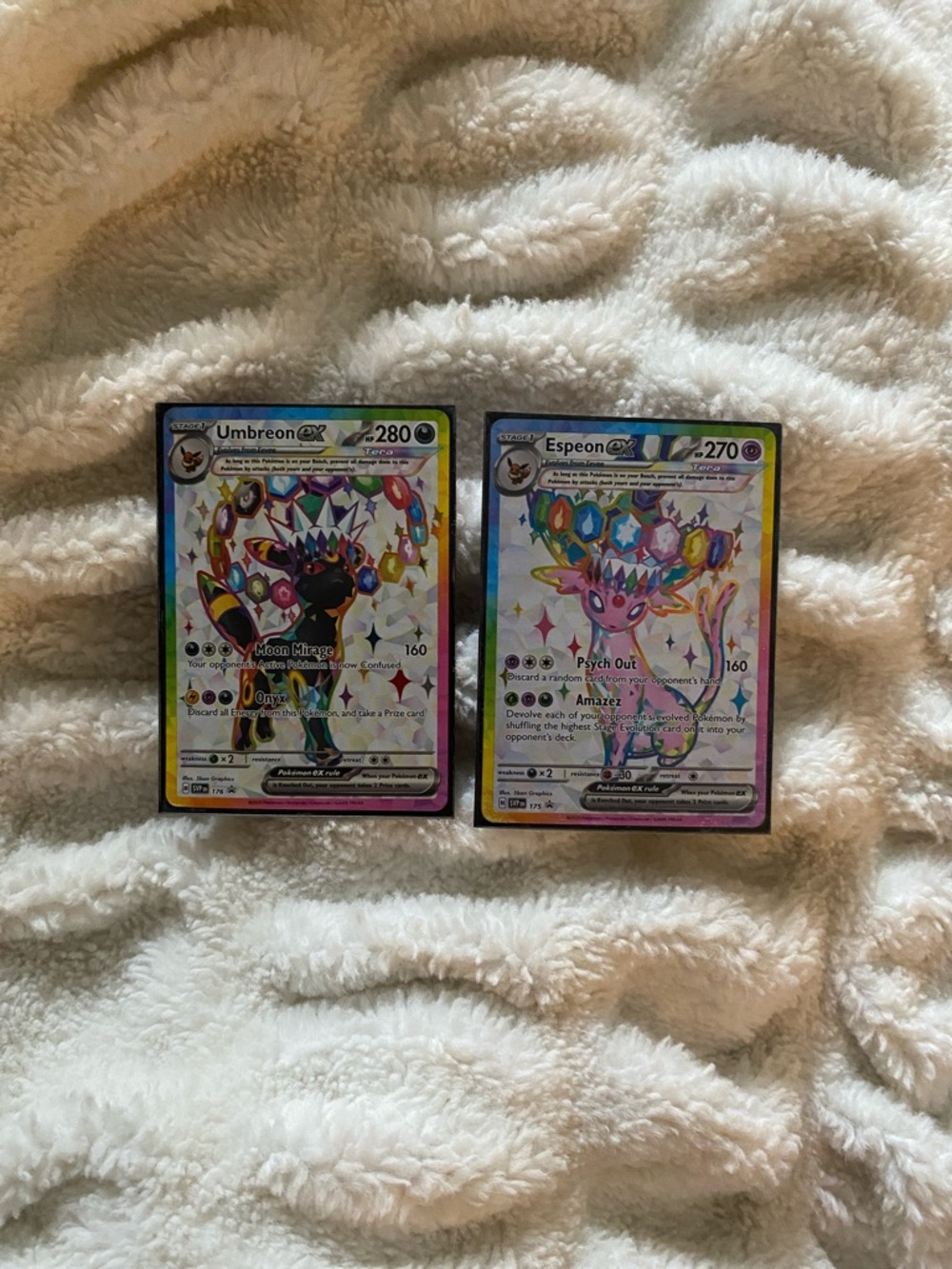 Espeon EX Umbreon EX Prismatic Evolutions Pokemon Poster Collection Cards